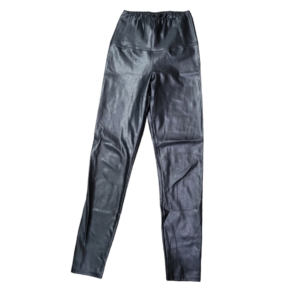 Wilfred Free High Waist Faux Leather Leggings in Black